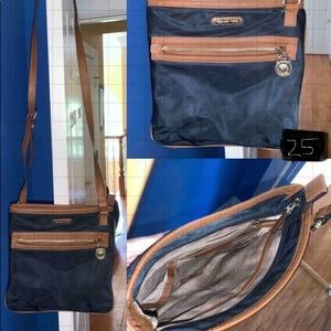 Michael Korda Navy/brown crossbody purse